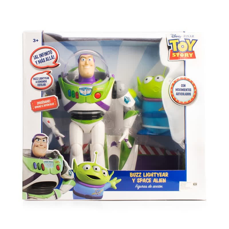 Buzz Lightyear y Alien · figuras de acción (Buzz habla 6 frases + Alien 17 cm)